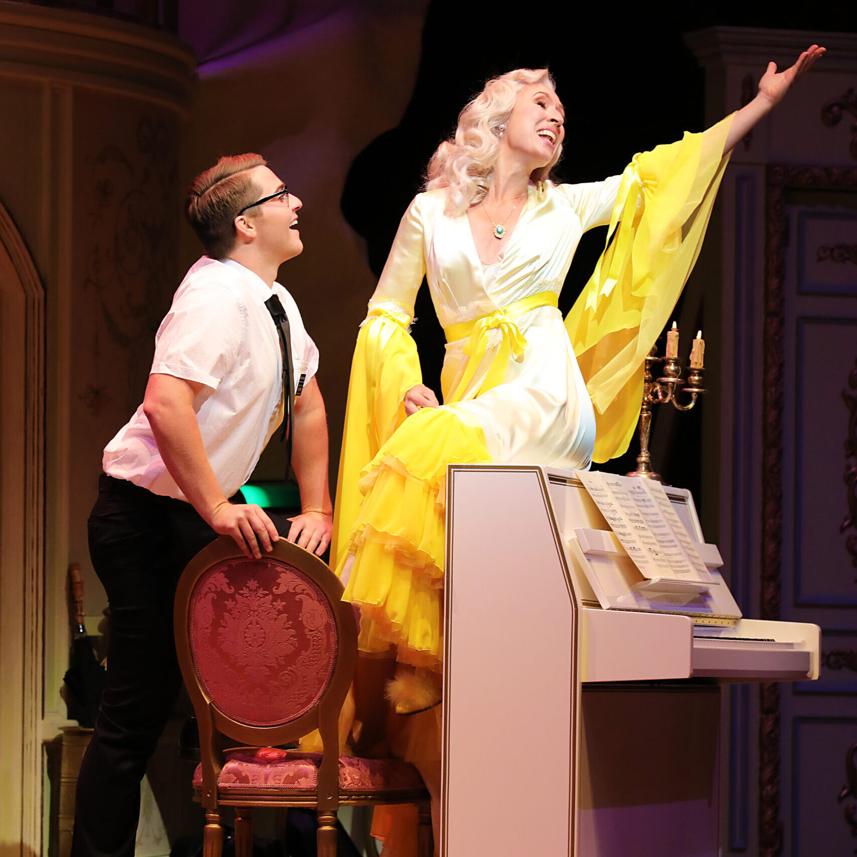 Rosina in The Barber of Seville at Santa Fe Opera with Jack Swanson (Photo: Curtis Brown)